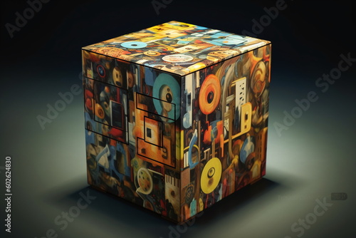 Art cubes artistic background Generative Ai