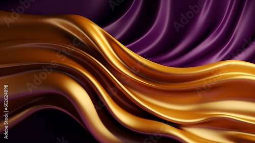 liquid bright gold and purple abstract background