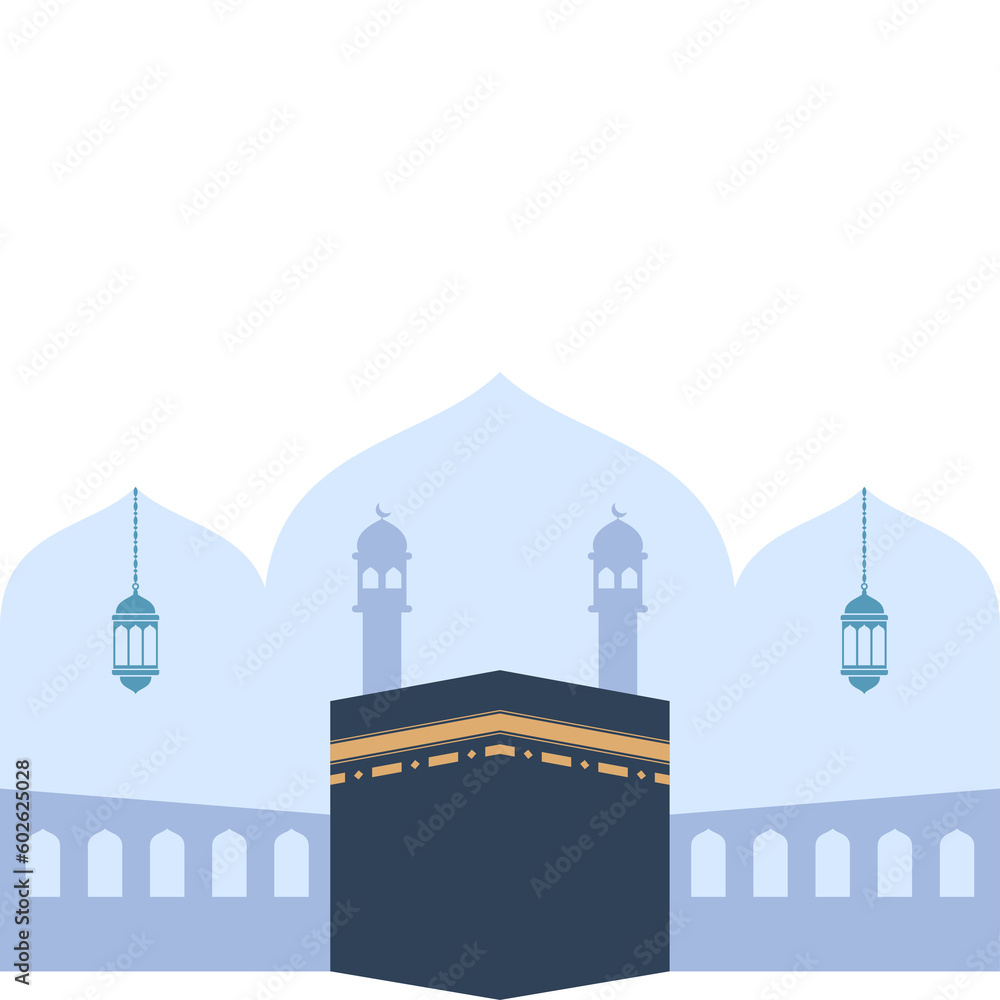 Kaaba building clipart illustration