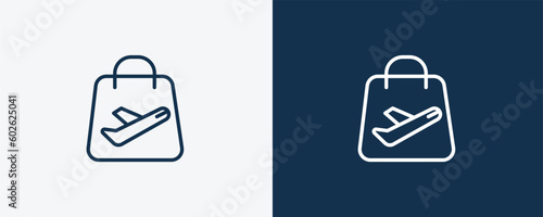 duty free icon. Outline duty free icon from delivery and logistics collection. linear vector isolated on white and dark blue background. Editable duty free symbol.