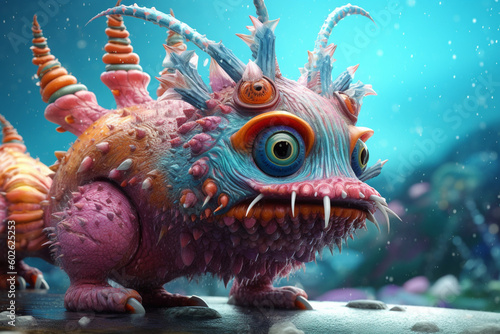 A whimsical illustration of a fantastical creature, showcasing the artist's imagination and unique style.  Generative AI technology © Natalia