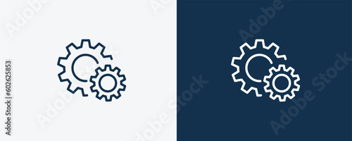 system icon. Outline system icon from social media marketing collection. Linear vector isolated on white and dark blue background. Editable system symbol.