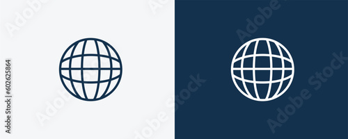 net icon. Outline net icon from social media marketing collection. Linear vector isolated on white and dark blue background. Editable net symbol.
