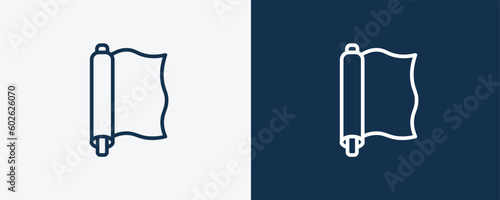 foil icon. Outline foil icon from sport and games collection. Linear vector isolated on white and dark blue background. Editable foil symbol.