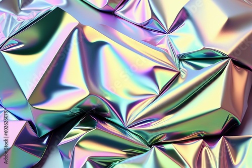 Holographic metallic gradient texture Background, Generative Ai