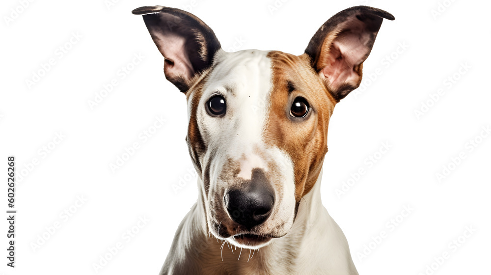  Bull Terrier dog isolated on transparent background png Generative AI
