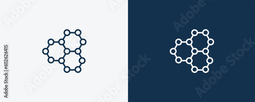graphene icon. Outline graphene icon from ai and future technology collection. Linear vector isolated on white and dark blue background. Editable graphene symbol.