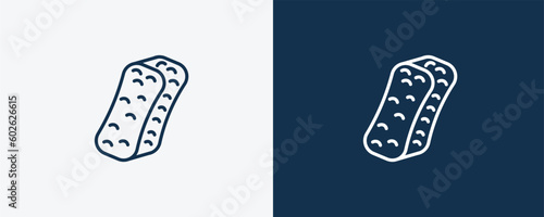 bath sponge icon. Outline bath sponge icon from beauty and elegance collection. Linear vector isolated on white and dark blue background. Editable bath sponge symbol.