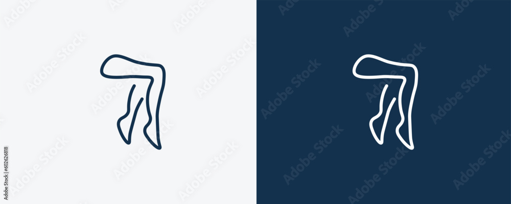 legs icon. Outline legs icon from beauty and elegance collection. Linear vector isolated on white and dark blue background. Editable legs symbol. legs icon. Outline legs icon from beauty and elegance collection. Linear vector isolated on white and dark blue background. Editable legs symbol.
