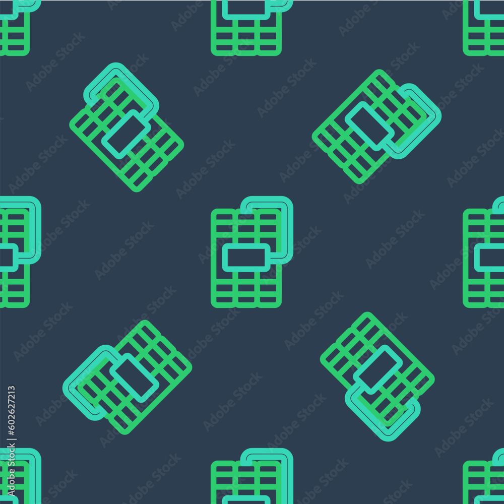 Line Detonate dynamite bomb stick and timer clock icon isolated seamless pattern on blue background. Time bomb - explosion danger concept. Vector Line Detonate dynamite bomb stick and timer clock icon isolated seamless pattern on blue background. Time bomb - explosion danger concept. Vector