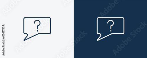 unknown topic icon. Outline and filled unknown topic icon from education and science collection. Linear vector isolated on white and dark blue background. Editable unknown topic symbol.