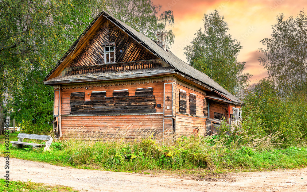 Abandoned old rural wooden house in russian village Abandoned old rural wooden house in russian village