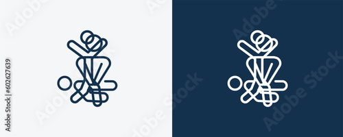 cpr icon. Outline cpr icon from humans and behavior collection. Linear vector isolated on white and dark blue background. Editable cpr symbol.