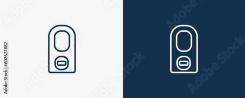 do not disturb icon. Outline do not disturb icon from hotel and restaurant collection. Linear vector isolated on white and dark blue background. Editable do not disturb symbol.