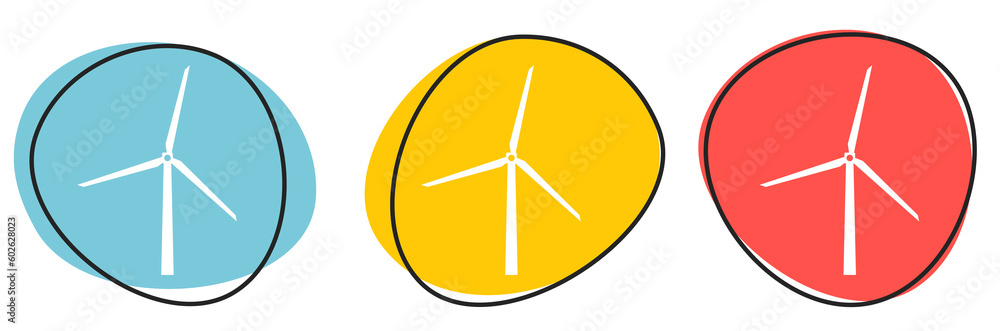 Button Banner für Website oder Business: Windkraft, Windmühle oder Windpark