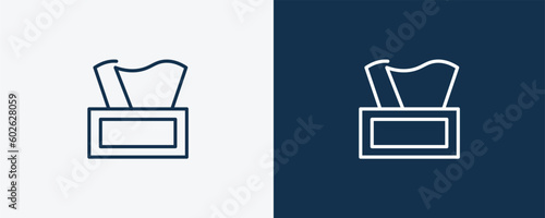 napkins icon. Outline napkins icon from hotel and restaurant collection. Linear vector isolated on white and dark blue background. Editable napkins symbol.