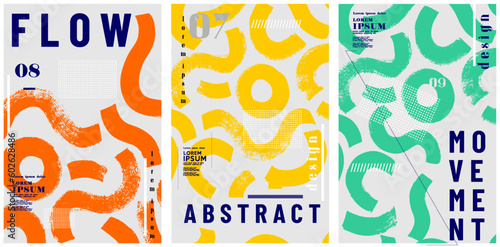 Abstract posters for art and music festivals. Vector illustrations of youth, modern backgrounds, textures and patterns and eclecticism. Drawings and geometric shapes 