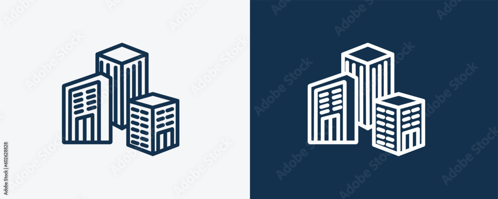 Fototapeta premium enterprise icon. Outline enterprise icon from marketing collection. Linear vector isolated on white and dark blue background. Editable enterprise symbol.