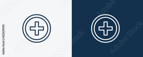 injury icon. Outline injury icon from health and medical collection. Linearvector isolated on white and dark blue background. Editable injury symbol.