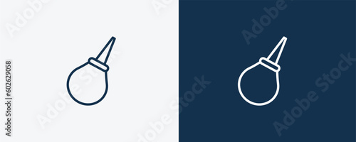 enema icon. Outline enema icon from health and medical collection. Linearvector isolated on white and dark blue background. Editable enema symbol.