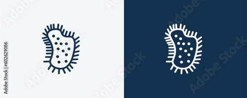 parasites icon. Outline parasites, virus icon from education collection. Linear vector isolated on white and dark blue background. Editable parasites symbol.