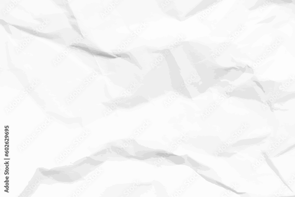Obraz premium Wrinkled white paper textured background. Vector for use in design element or decoration