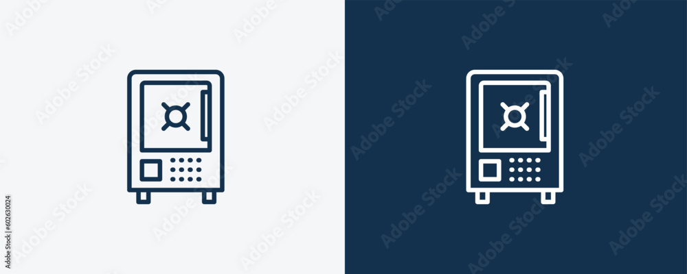 big safe icon.Outline big safe icon from business collection. Linear isolated on white and dark blue background. Editable big safe symbol. big safe icon.Outline big safe icon from business collection. Linear isolated on white and dark blue background. Editable big safe symbol.