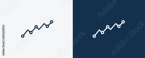 lines icon.Outline lines icon from business collection. Linear isolated on white and dark blue background. Editable lines symbol.