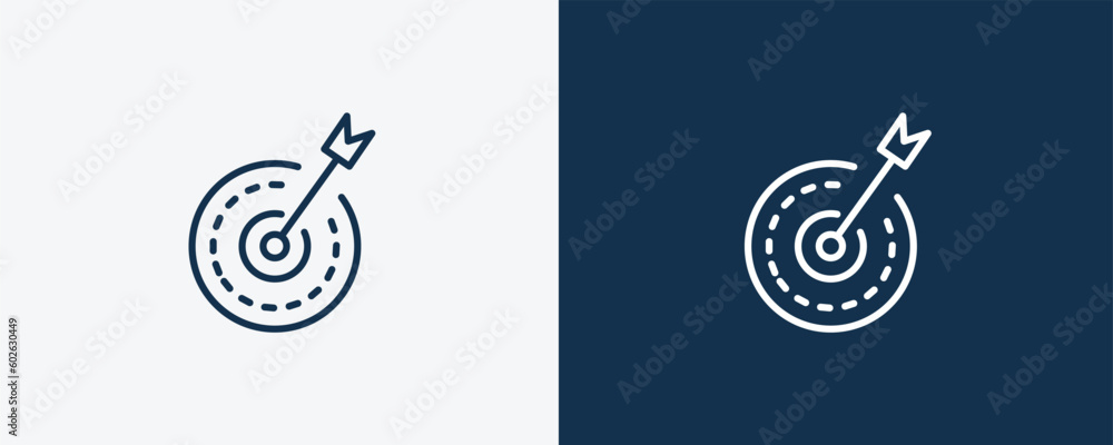 goals icon. Outline goals icon from artificial intellegence collection. Linear vector isolated on white and dark blue background. Editable goals symbol. goals icon. Outline goals icon from artificial intellegence collection. Linear vector isolated on white and dark blue background. Editable goals symbol.