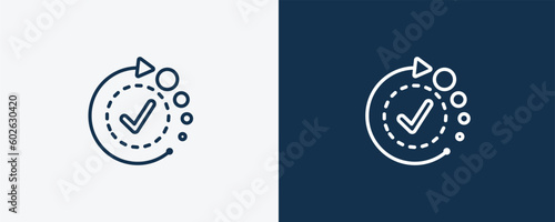 availability icon. Outline availability icon from artificial intellegence collection. Linear vector isolated on white and dark blue background. Editable availability symbol.