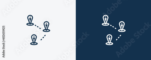 demographic icon. Outline demographic icon from artificial intellegence collection. Linear vector isolated on white and dark blue background. Editable demographic symbol.
