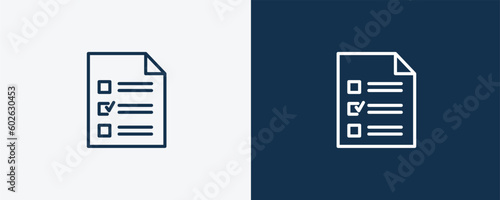 survey icon. Outline survey icon from artificial intellegence collection. Linear vector isolated on white and dark blue background. Editable survey symbol.