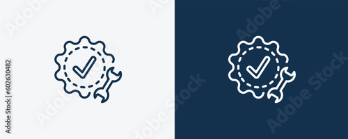 technical support icon. Outline technical support icon from artificial intellegence collection. Linear vector isolated on white and dark blue background. Editable technical support symbol.