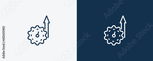 efficiency icon. Outline efficiency icon from artificial intellegence collection. Linear vector isolated on white and dark blue background. Editable efficiency symbol.