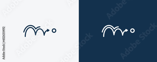motion icon. Outline motion icon from artificial intellegence collection. Linear vector isolated on white and dark blue background. Editable motion symbol.