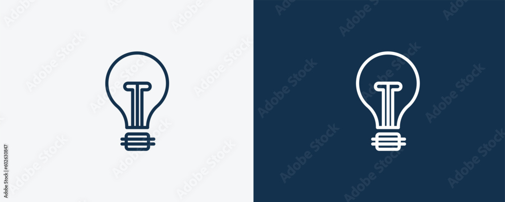 old light bulb icon. Outline old light bulb icon from technology collection. Linear vector isolated on white and dark blue background. Editable old light bulb symbol. old light bulb icon. Outline old light bulb icon from technology collection. Linear vector isolated on white and dark blue background. Editable old light bulb symbol.