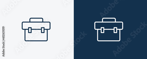 experience icon. Outline experience icon from startup and strategy collection. Linear vector isolated on white and dark blue background. Editable experience symbol.