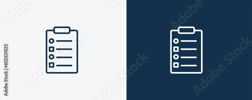 procedure icon. Outline procedure icon from startup and strategy collection. Linear vector isolated on white and dark blue background. Editable procedure symbol.