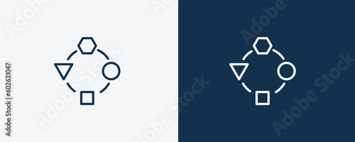 adaptation icon. Outline adaptation icon from startup and strategy collection. Linear vector isolated on white and dark blue background. Editable adaptation symbol.