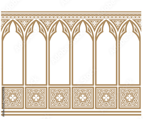 Classic cabinet wall made of gothic paneling
