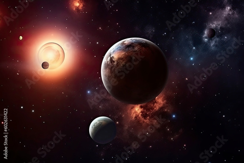 planets in the background of space