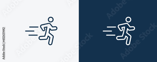 excercise icon. Outline excercise icon from sport and game collection. Linear vector isolated on white and dark blue background. Editable excercise symbol.