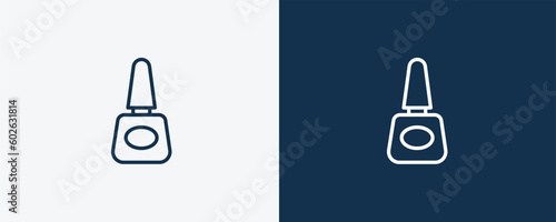 varnish icon. Outline varnish icon from Hygiene and Sanitation collection. Linear vector isolated on white and dark blue background. Editable varnish symbol.
