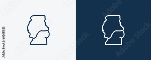 body shaming icon. Outline body shaming icon from Hygiene and Sanitation collection. Linear vector isolated on white and dark blue background. Editable body shaming symbol.