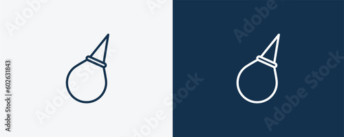 nasal aspirator icon. Outline nasal aspirator icon from Hygiene and Sanitation collection. Linear vector isolated on white and dark blue background. Editable nasal aspirator symbol.