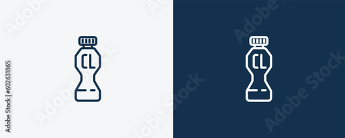 chlorine icon. Outline chlorine icon from Hygiene and Sanitation collection. Linear vector isolated on white and dark blue background. Editable chlorine symbol.