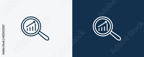 analysis icon. Outline  analysis icon from Human Resources collection. Linear vector isolated on white and dark blue background. Editable analysis symbol.