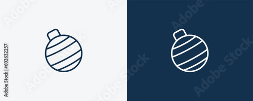 fitness ball icon. Outline fitness ball icon from Fitness and Gym collection. Linear vector isolated on white and dark blue background. Editable fitness ball symbol.