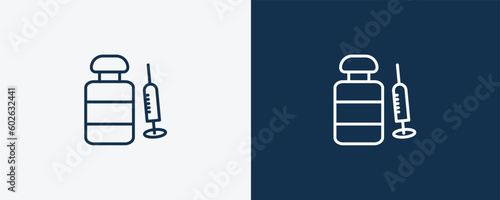 steroids icon. Outline steroids icon from Fitness and Gym collection. Linear vector isolated on white and dark blue background. Editable steroids symbol.