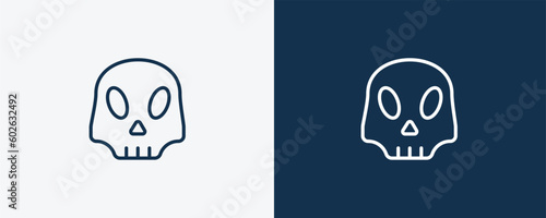 anthropology icon. Outline anthropology icon from museum and exhibition collection. Linear vector isolated on white and dark blue background. Editable anthropology symbol.